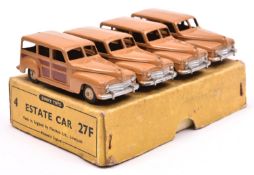 A Dinky Toys 4-vehicle Trade Box (27F). Containing 4 Estate Cars in light brown with dark brown to