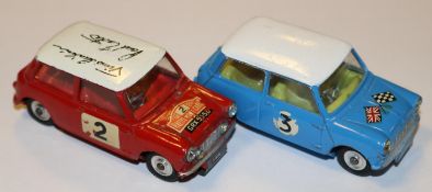 2 Corgi Toys. A B.M.C. Mini Cooper 'S' (321). Example in red with white roof, with both