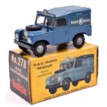 A scarce Budgie R.A.C. Radio Rescue (Land Rover) No.278. In blue livery with Radio Rescue and RAC