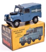 A scarce Budgie R.A.C. Radio Rescue (Land Rover) No.278. In blue livery with Radio Rescue and RAC