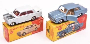 2 Dinky Toys. (136) Vauxhall Viva in white/grey with red interior. (139) Ford Consul Cortina in blue