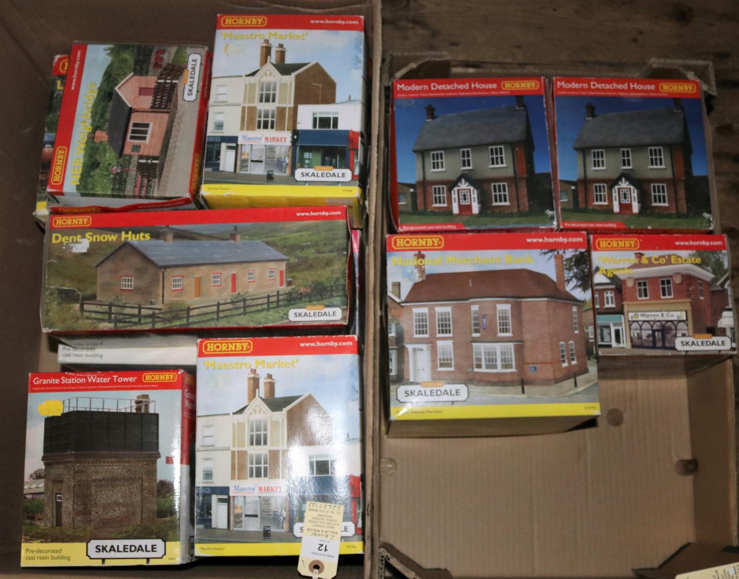 12 Hornby Hobbies Skaledale 'OO' gauge Lineside Buildings. Including Locomotive shed. Granite