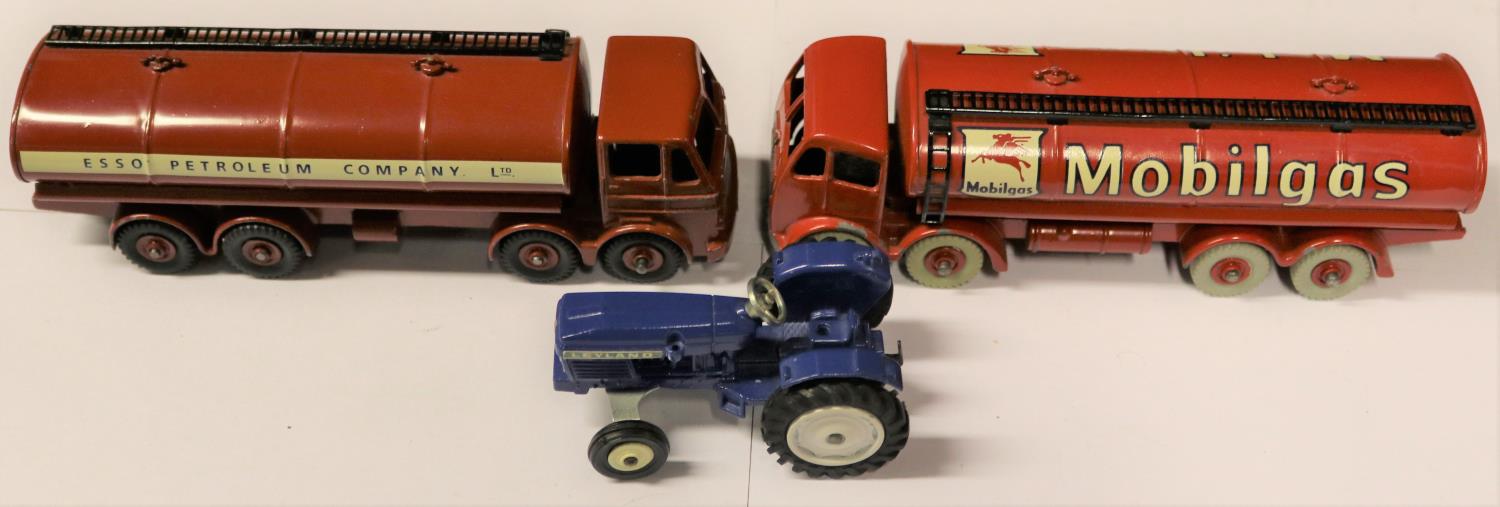 3x Dinky Toys. Including; (943) Leyland Octopus Esso tanker. (504) Foden tanker FG Mobilgas. (308)