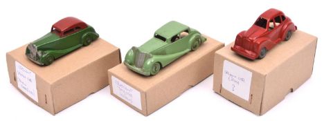 3 late 1940's/early 50's die-cast cars by British manufacturers. 2x Crescent, one a Jaguar MkV
