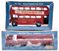 Budgie Routemaster Bus (236). In red London Transport livery with 'Esso Golden' advertisements.