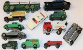 12 Dinky Toys. Foden Chain Lorry, Post Office Telephone Van, Rolls Royce Silver Wraith, Rover 75,