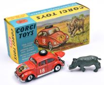 Corgi Toys Volkswagen 1200 East African Safari Trim (256). In orange with sticker to bonnet, RN18,