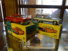 2 Corgi Toys. A Chevrolet Fire Chief (439). Example in red with silver flash, light to roof,