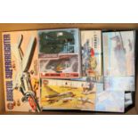 18 Various Airfix Kits and scale figures. Scales include 1:72 and HO-OO . Bristol Superfreighter.