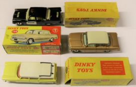 3 Dinky Toys Rambler Cross Country Station Wagon (193). In light yellow with a white roof with red