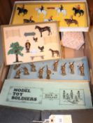 Quantity of various makes. 17 Crescent Toys model soldiers, in good original box, some creasing,