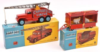 2 Corgi Major Toys. Both Chipperfield's. International 6x6 Circus Crane Truck (1121). Plus a