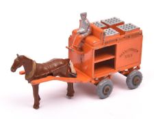 Matchbox Series Horse Drawn Milk Float MB7a. A rare example in orange, with grey plastic wheels,