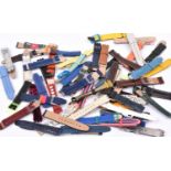 Swatch watches. 50+ vintage leather straps from a salesman's supply in small and larger sizes. VGC-