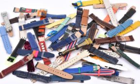 Swatch watches. 50+ vintage leather straps from a salesman's supply in small and larger sizes. VGC-