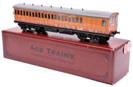 An Ace Trains O gauge Metropolitan Railway EMU driving car in brown livery. Third Class with cab and