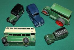 5 Dinky Toys Telephone service van (261) in green and black roof with chrome ladder plus (29C )