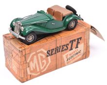 A Victory Industries 1:18 scale battery operated model of an MG TF convertible. Moulded plastic body