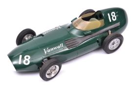 An impressive 12th scale Vanwall single seater racing car. A resin model painted in British Racing
