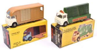 2 Budgie Toys. Bedford TK Horse Box No.294. Cream cab and chassis with tan rear body, with just