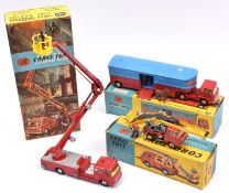 3 Corgi Toys. A Simon Snorkel Fire-Fighting & Rescue Unit (1127). A Bedford fire engine in red