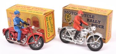2 Benbros Motor Cycles. A 'Telegraph Boy'. An example with red and silver painted bike and mid