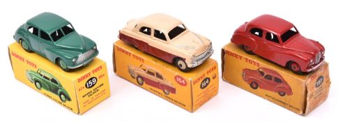 3 Dinky Toys. Austin Somerset Saloon (161). In red with red wheels. A Vauxhall Cresta Saloon (