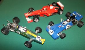 3x 1:18 scale Formula One single seater Racing Cars. Grand Prix Classics Lotus 49 in green & yellow,