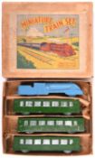 Crescent 'Miniature Train Set. A die-cast set comprising a locomotive with tender (one piece) in the