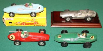 4 Vanwall etc Toys/Models. A Dalia in light blue, RN8, boxed. A pewter Vanwall made by Royal