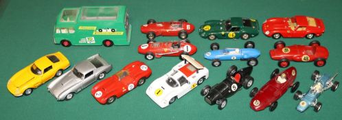 A quantity of Various Makes. Most competition related. Matchbox Racing Car Transporter. Mebetoys