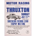 A rare original mid 1960's motor racing poster. 'Motor Racing THRUXTON Sunday July 27th Southern