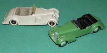 2 Dinky Toys (38c) Lagonda Sports Coupe Light Grey body, dark grey seat black hubs. Also (38d) Alvis