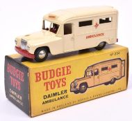 Budgie Toys (re-issue Modern Product) Daimler Ambulance No.258. An example in cream rather than