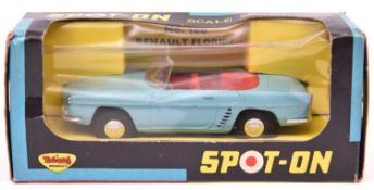 A Tri-ang Spot-On Renault Floride convertible (166) in blue with red interior. Boxed, minor wear and