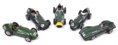 5 Vanwall racing cars. Resin and white metal examples 1957 Frank Costin streamlined F!. FM1990, RN20