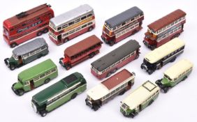 13 white metal kitbuilt buses and coaches in approx 1:76 scale. All built and painted to a good