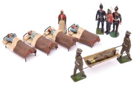 Johillco Abyssinian Stretcher Party with wounded soldier and Nurse. Circa 1934. 5 pieces. Plus 4