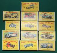 13 Matchbox Models of Yesteryear in early matchbox style picture boxes. Including; Y1; 1911 Model