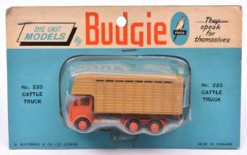 A rare Budgie Leyland Cattle Truck No.220. In orange with light brown rear body. An example