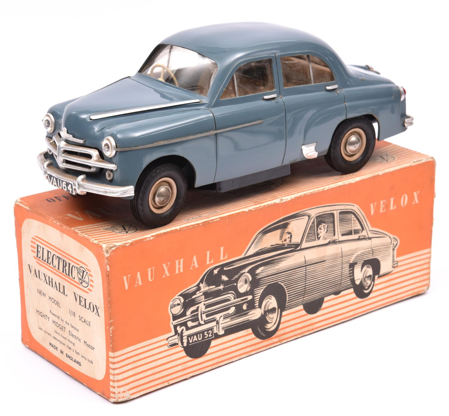 A Victory Industries 1:18 scale battery operated model of a Vauxhall Velox. Moulded plastic body