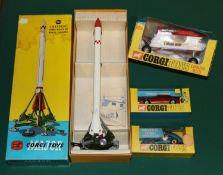 4 Corgi Toys. A Major Toys Corporal Guided Missile on Mobile launcher (1112), complete. A Lunar