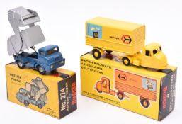 2 Budgie Toys. A Scammell British Railways Delivery Van No.238. In bright yellow livery with 'Rail