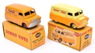 2 Dinky Toys Bedford 10cwt Vans. Kodak (480) in orange livery with red wheels. Plus another