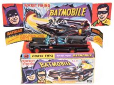 Corgi Toys Batmobile (267). 2nd issue with gloss black paint, with Batwheels and thick rubber tyres,
