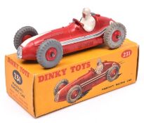 Dinky Maserati Racing Car (231). In bright red with white flash, RN9, red wheels with grey tyres.