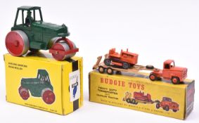 2 Budgie Toys. International Heavy Duty Transporter with Crawler Tractor No .234. Tractor unit in