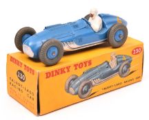 Dinky Toys Talbot-Lago Racing Car (230). In mid blue with mid blue wheels and grey tyres, RN4.