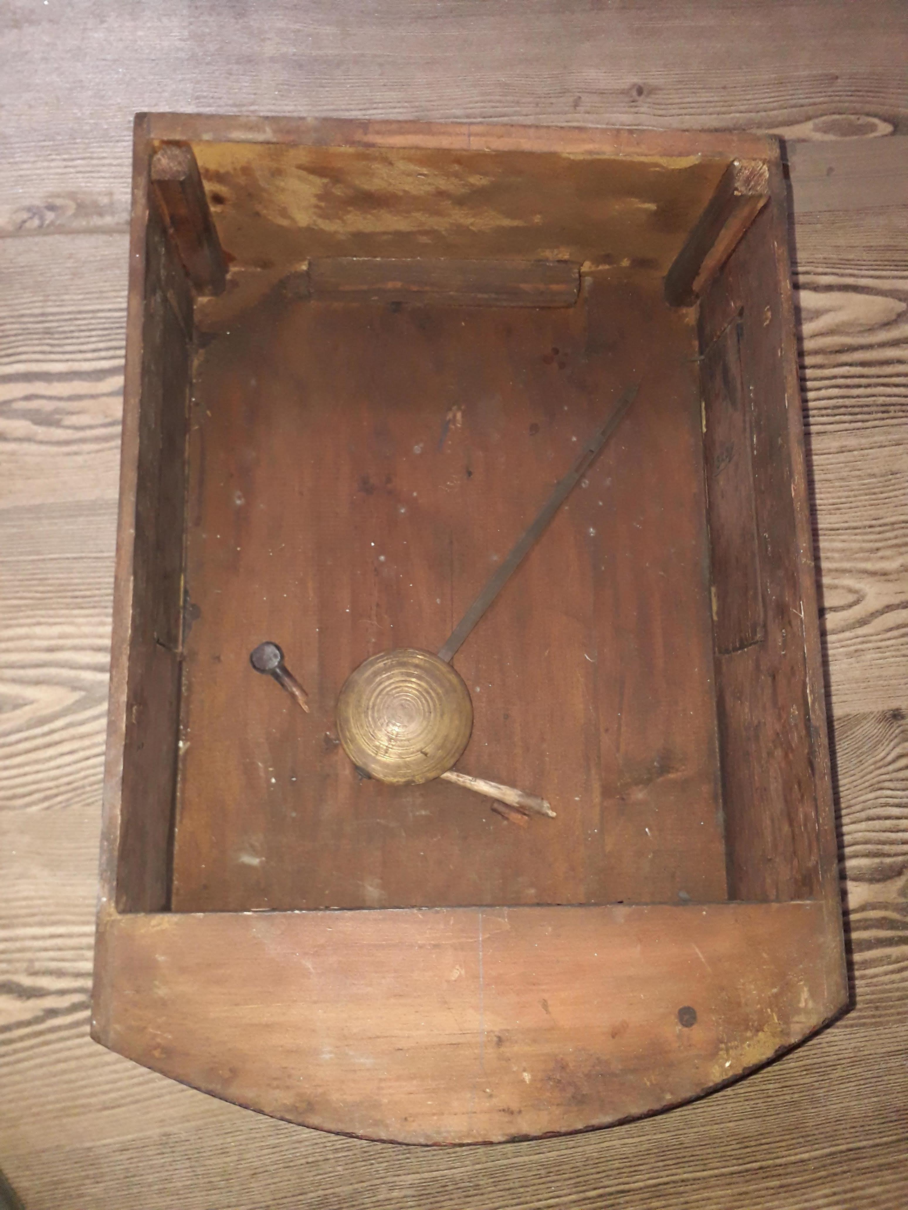 A late Victorian oak wall clock, the 16" dial painted with Roman numerals and signed Potts & Sons - Image 8 of 12