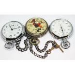 Two Ingersoll pocket watches including a Mickey Mouse and a Smiths stopwatch together with a